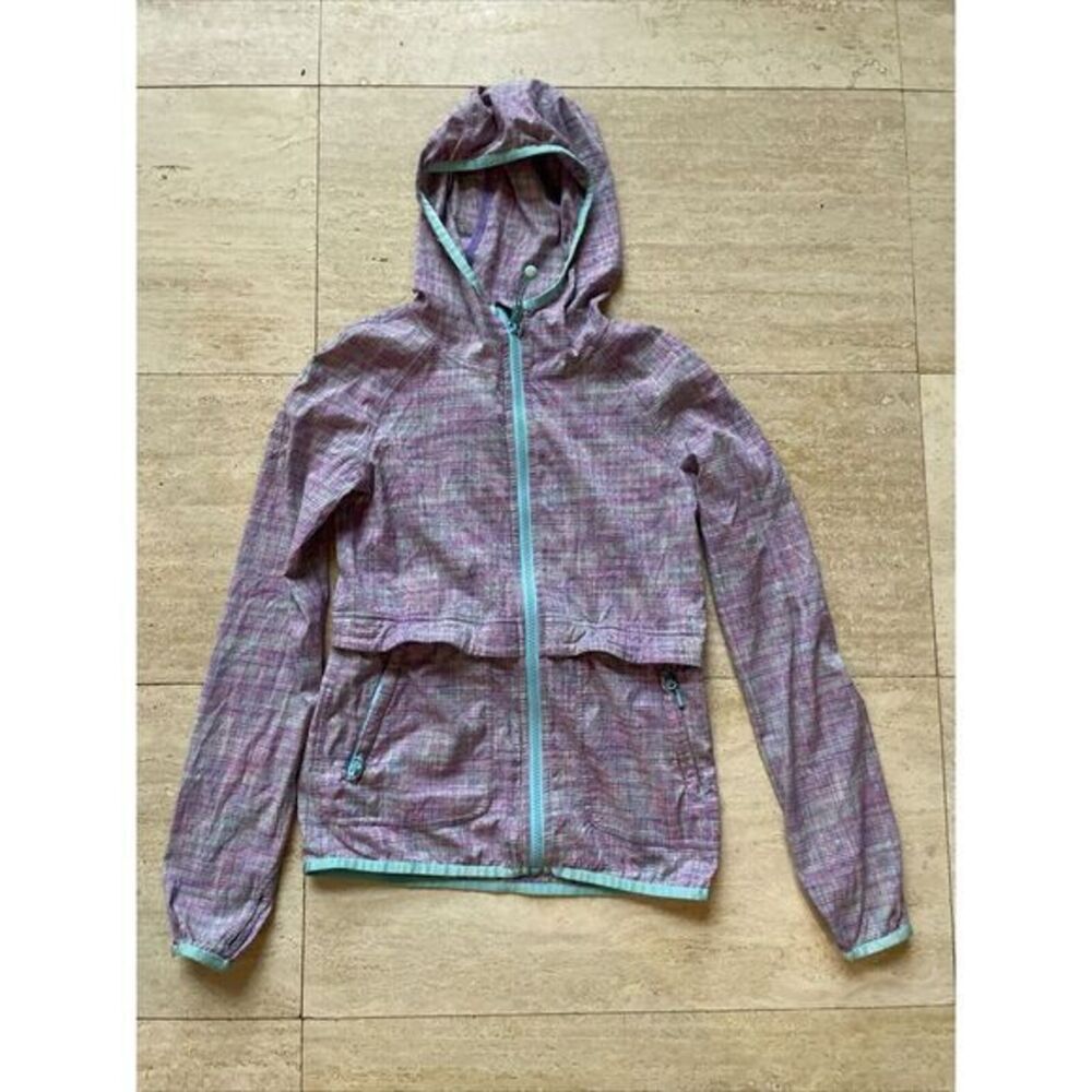 Ivivva by Lululemon Girl Full Zip Athletic Purple Blue Windbreaker Jacket 10